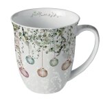 Mug de no�l gris en porcelaine fine