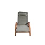 Naari - transat en bois et textilène gris et olive Naari - transat en bois et textilène gris et olive