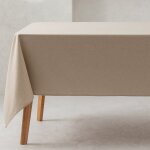 Nappe en 100% coton bio antitaches uni pierre 140x140 cm