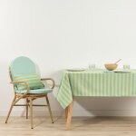 Nappe anti - taches en coton pistache et turquoise 300x160 cm Nappe anti - taches en coton pistache et turquoise 300x160 cm