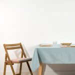 Nappe anti - taches en coton avec toucher tissu bleu 200x160 cm Nappe anti - taches en coton avec toucher tissu bleu 200x160 cm