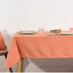 Nappe anti - taches en coton avec toucher tissu orange 160x160 cm