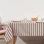 Nappe anti - taches en coton avec toucher tissu rose et vert 300x160 cm Nappe anti - taches en coton avec toucher tissu rose et vert 300x160 cm