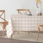 Nappe anti - taches vichy jaune et blanc 250x155 cm