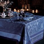 Nappe antitache coton & autres fibres bleu 174x254 cm Nappe antitache coton & autres fibres bleu 174x254 cm