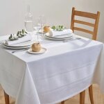 Nappe antitache pur coton blanc 155x260 cm