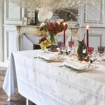 Nappe antitache pur coton blanc 174x254 cm