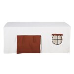 Nappe cabane en coton recycl blanc, marron et noir 180x245