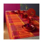 Nappe carre enduit pur coton orange 175x175 cm