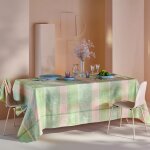 Nappe carre enduit pur coton rose 175x175 cm