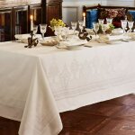 Nappe carre pur coton ivoire 190x190 cm