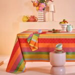 Nappe carrée pur coton multicolore 155x155 cm Nappe carrée pur coton multicolore 155x155 cm