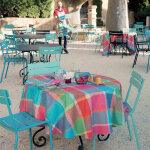 Nappe carre pur coton multicolore 180x180 cm