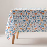 Nappe en coton antitaches imprim�e en rayures 160x200 cm