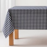 Nappe en coton antitache tissu  carreaux bleu 140x180 cm