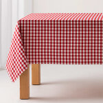 Nappe en coton antitache tissu  carreaux rouge 140x240 cm