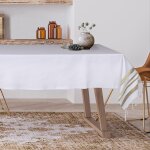 Nappe coton blanc & or 150x250