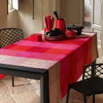 Nappe en coton cerise 175 x 250 Nappe en coton cerise 175 x 250