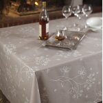 Nappe coton enduit beige carr�e 160 x 160 cm