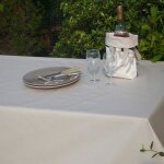 Nappe en coton enduit beige rectangle 160 x 300 cm