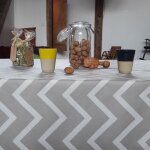 Nappe en coton enduit blanche rectangle 160 x 240 cm Nappe en coton enduit blanche rectangle 160 x 240 cm