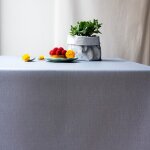 Nappe en coton enduit grise rectangle 160 x 300 cm Nappe en coton enduit grise rectangle 160 x 300 cm