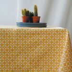 Nappe coton enduit jaune carre 160 x 160 cm