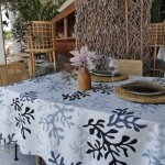 Nappe coton enduit noire carr�e 160 x 160 cm