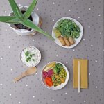 Nappe coton enduit taupe carre 160 x 160 cm