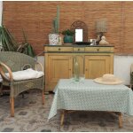 Nappe en coton enduit verte rectangle 160 x 200 cm