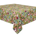 Nappe en coton motif fleuri dor 140x235 cm
