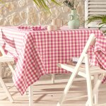 Nappe en coton rose pivoine 150x300cm