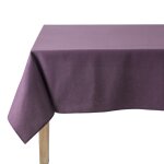 Nappe en coton traitee teflon aubergine 180 x 180