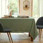 Nappe en coton vert sauge 150x300cm