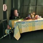 Nappe enduit pur coton jaune 175x250 cm
