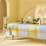Nappe enduit pur coton jaune 175x250 cm