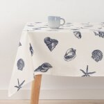 Nappe enduite anti - taches en coton bleu 155x155 cm Nappe enduite anti - taches en coton bleu 155x155 cm