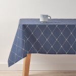 Nappe enduite anti - taches en coton bleu marine 300x155 cm Nappe enduite anti - taches en coton bleu marine 300x155 cm