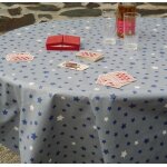 Nappe enduite bleue ovale 160 x 200 cm