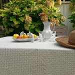 Nappe enduite coton beige carrée 120 x 120 cm Nappe enduite coton beige carrée 120 x 120 cm