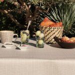 Nappe enduite coton blanche carr�e 120 x 120 cm