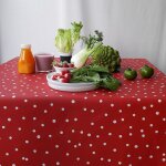 Nappe enduite coton rouge carr�e 120 x 120 cm