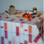 Nappe enduite coton rouge carre 120 x 120 cm