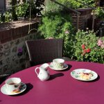 Nappe enduite coton violet carre 120 x 120 cm