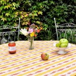 Nappe enduite jaune ronde diam 160 cm Nappe enduite jaune ronde diam 160 cm