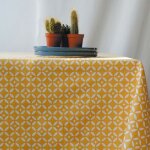Nappe enduite jaune ronde diam 160 cm