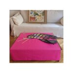 Nappe enduite rose ronde diam 160 cm Nappe enduite rose ronde diam 160 cm