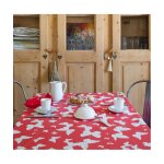 Nappe enduite rouge ronde diam 160 cm Nappe enduite rouge ronde diam 160 cm