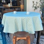 Nappe enduite verte ronde diam 160 cm