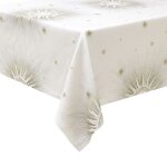 Nappe imprime en lin blanc 170x170